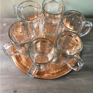 Set of 6 Glass Beer Mugs
